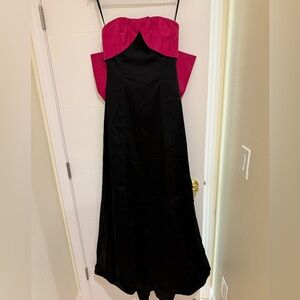 White House Black Market Strapless Black and Pink Dress